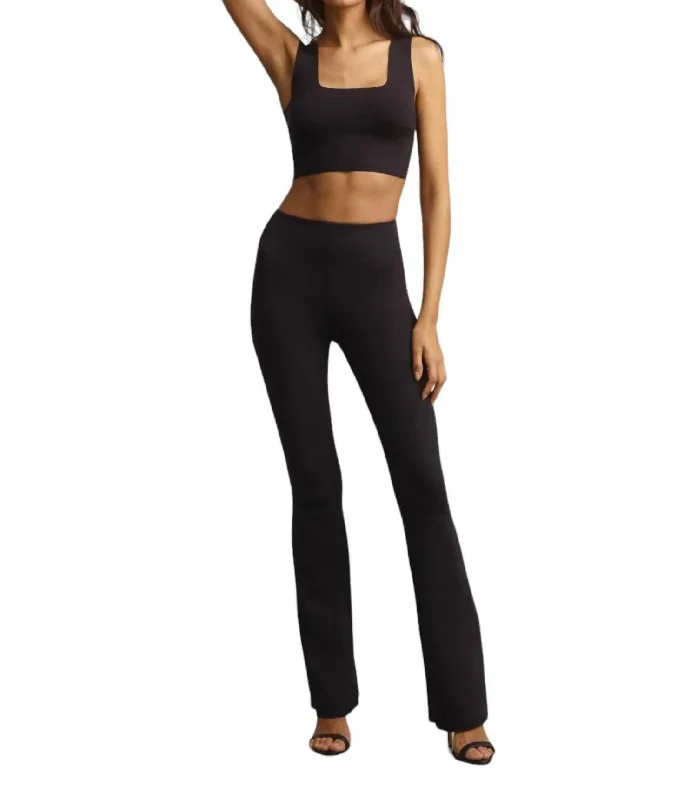 Sustainable Fashion Clothing For Women Neoprene Flare Leggings In Black