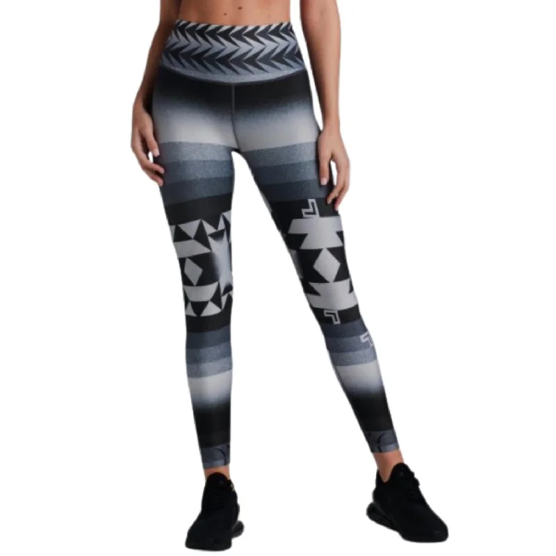 Women's Vacation Outfit Set Smokey Leggings In Anthracite Print