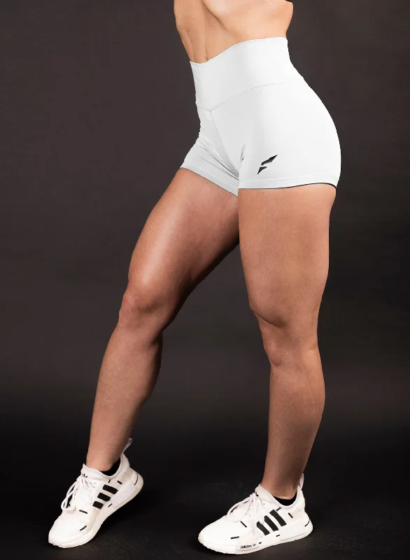 Comfortable Women's Apparel VIVID 2.0 COMPRESSION SHORTS - WHITE